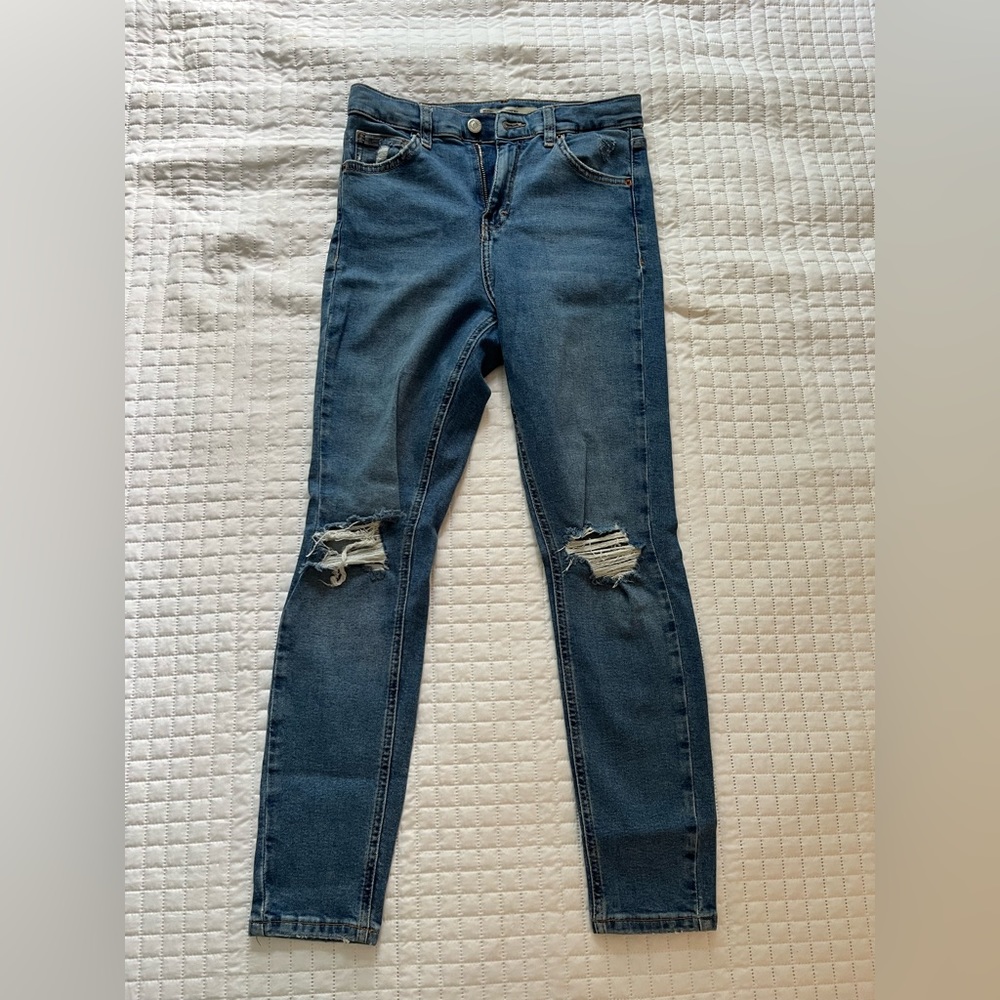 Topshop high wasted skinny jeans. Size 28